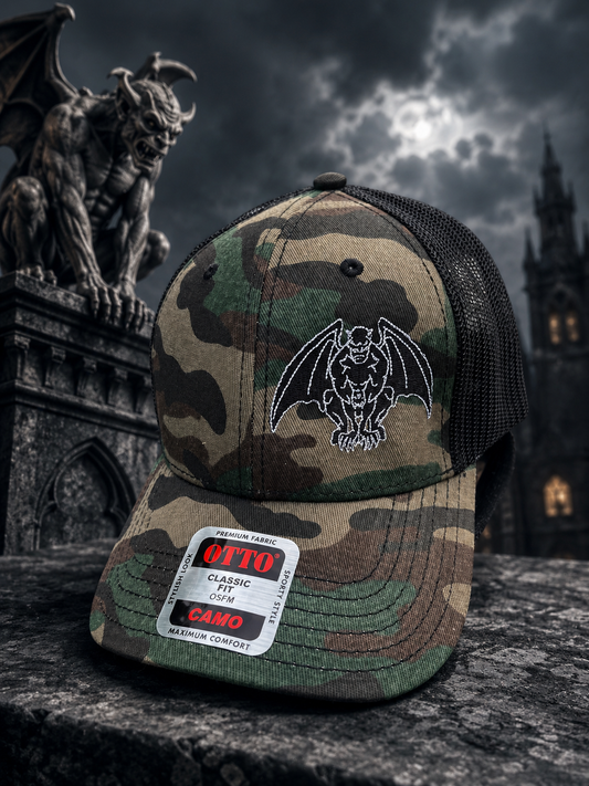 GARGOYLE CAMO TRUCKER HAT (Embroidered)