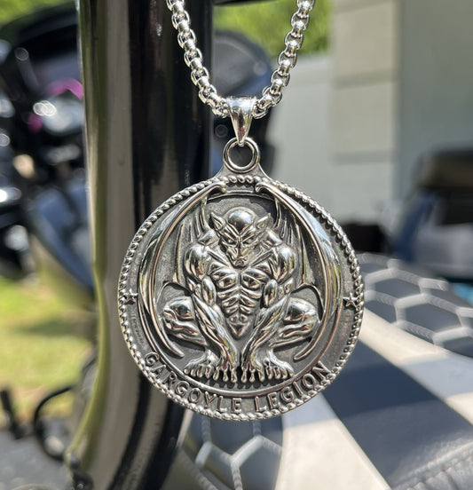 Gargoyle Legion Stainless-Steel Pendant (2” Diameter)