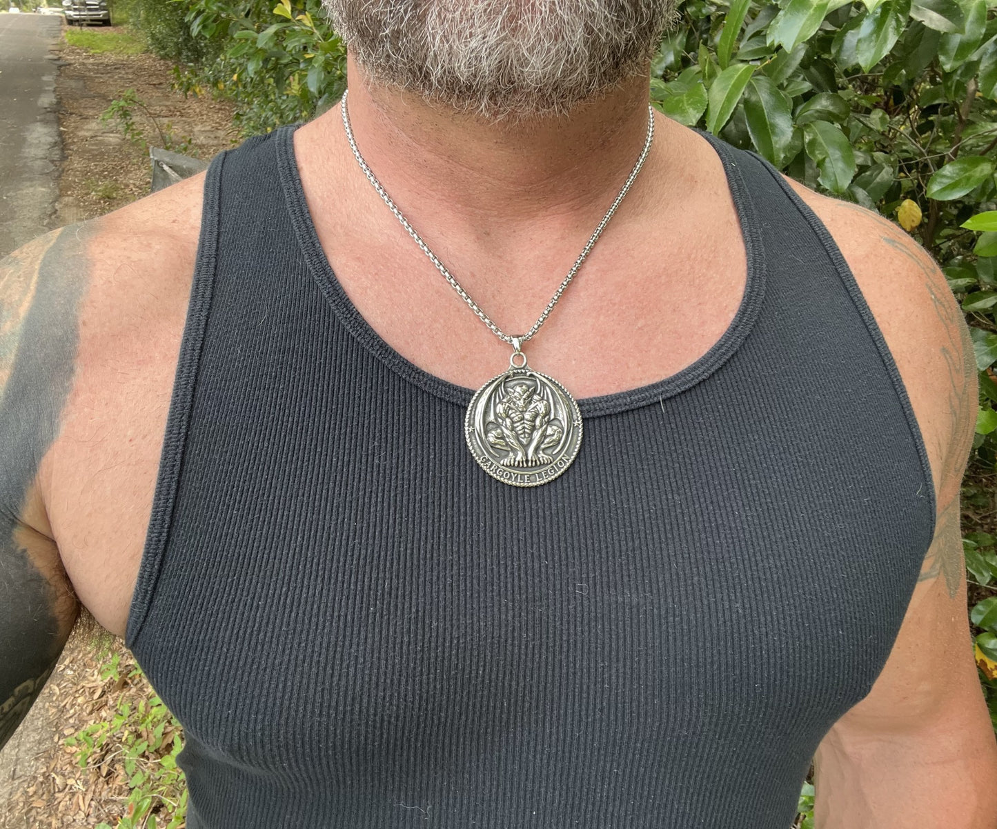 Gargoyle Legion Stainless-Steel Pendant (2” Diameter)